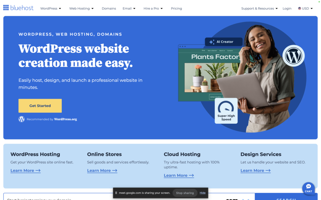 Bluehost review